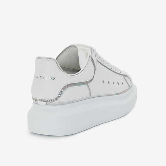 EUC Men Sz 8 (Euro Sz 41) Alexander McQueen Sneakers In White/Reflective Silver - Picture 5 of 16
